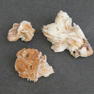 35-63mm 3 PACK Natural Barite with Vanadinite Cluster, One of a Kind 3 Pack, As Pictured Bladed Barite Cluster, Barite with Vanadinite