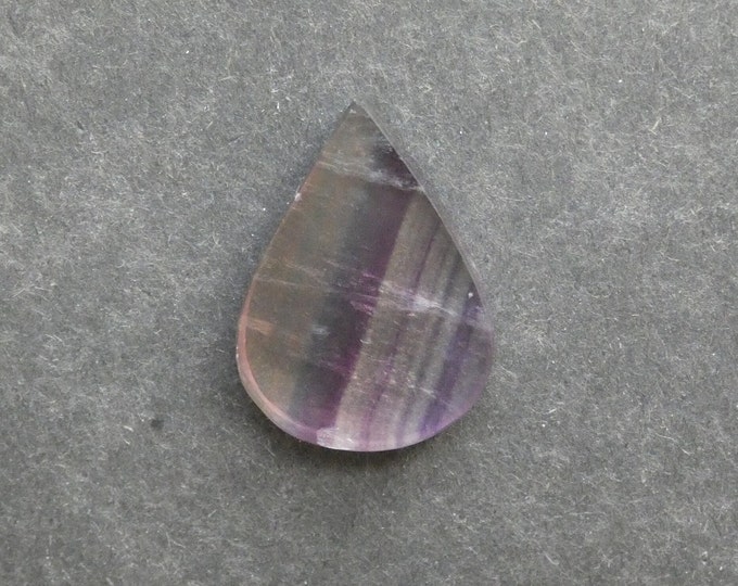 33x24mm Natural Fluorite Bead, No Hole/Undrilled, for Wire Wrapped Pendant Making, Gemstone Bead, Large Teardrop, Purple and Blue,Multicolor
