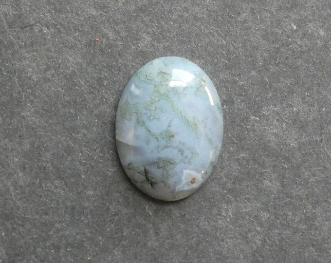 30x22x9mm Natural Moss Agate Cabochon, Large Oval, One of a Kind, Gemstone Cabochon, Green, Flat Back, Unique Moss Agate, Only One Available