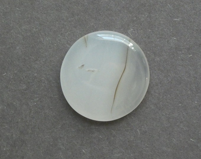 27mm Natural Dendritic Agate Cabochon, Round Cabochon, One of a Kind, Only One Available, Gemstone Cabochon, Unique Agate Cabochon