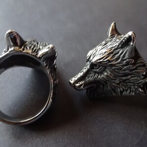 Stainless steel wolf ring deals