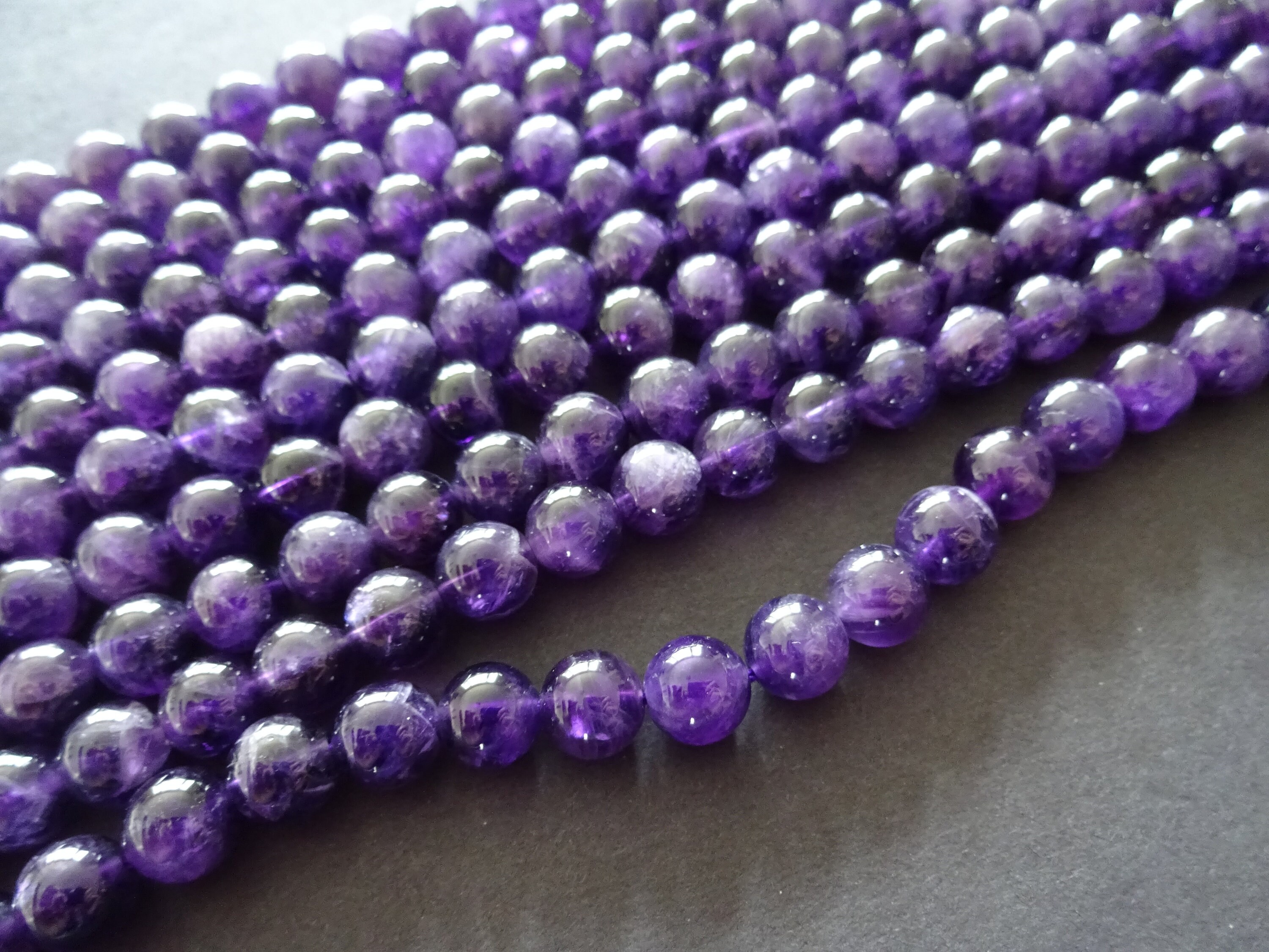 8mm Natural Amethyst Ball Beads, Deep Purple Gemstone Beads, Natural Stone, Round Amethyst Beads
