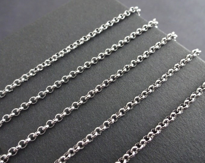 10 Meters 304 Stainless Steel Rolo Chain, Unwelded, 2.5x1mm Chain Bulk Lot, Silver Color, Spool Of Jewelry Chain, Classic, Simple