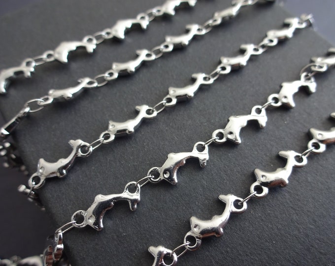 10 Meters 304 Stainless Steel Dolphin Link Chain, Soldered, 12x6x2mm Chain Bulk Lot, Silver Color, Spool Of Necklace Chain, Jewelry Making