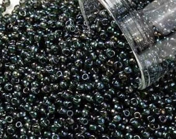 11/0 Toho Seed Beads, Inside Color Green / Green (384), 10 grams, About 1103 Round Seed Beads, 2.2mm with .8mm Hole, Inside Color Finish