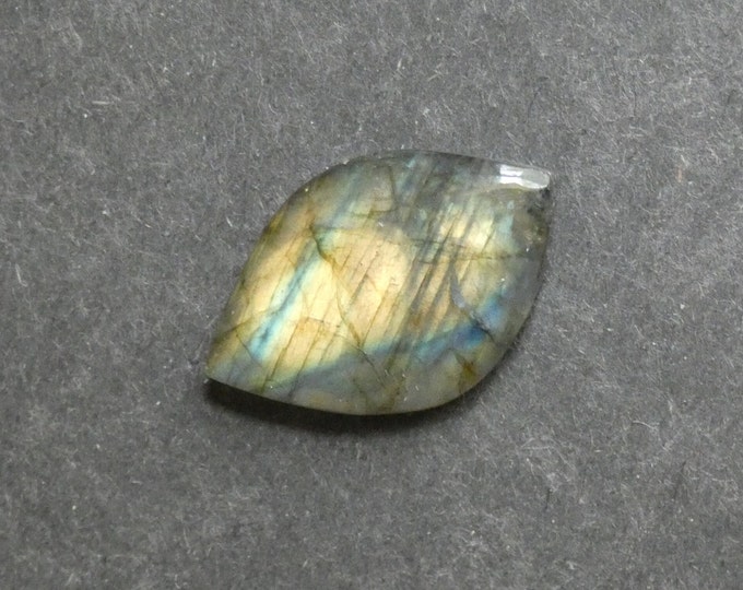 30x20mm Natural Labradorite Cabochon, Gemstone Cabochon, One of a Kind, Gray, Labradorite Leaf Cab, Only One Available, Opalescent Stone