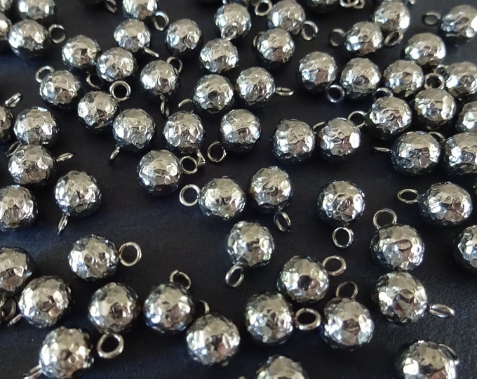 9mm 304 Stainless Steel Ball Charms, Textured Ball Pendants, Silver Color, Textured Ball Bead, Stainless Steel Charm, Heavy Duty Charm