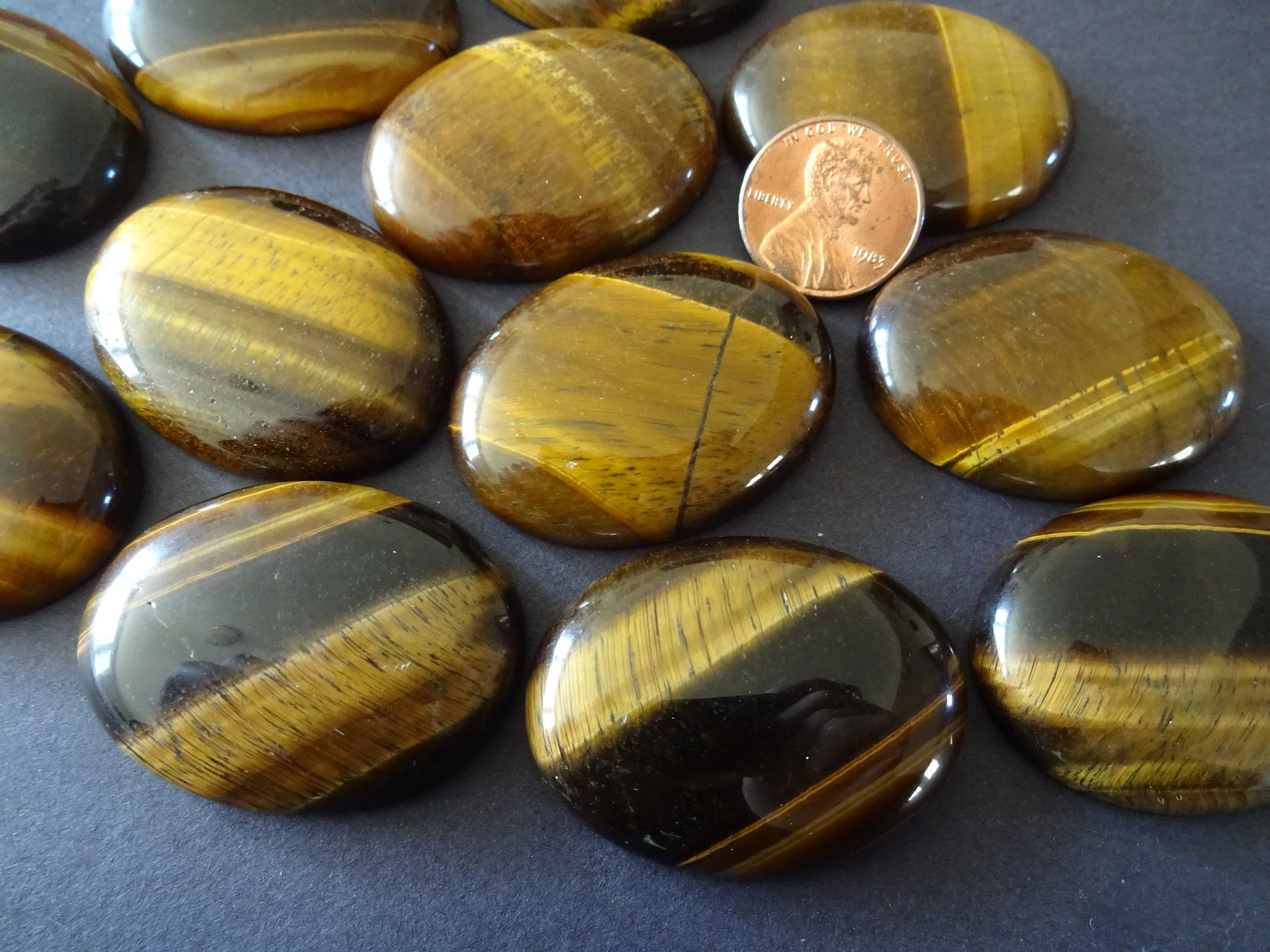 40x30mm Natural Tiger Eye Gemstone Cabochon Oval Cabochon Polished