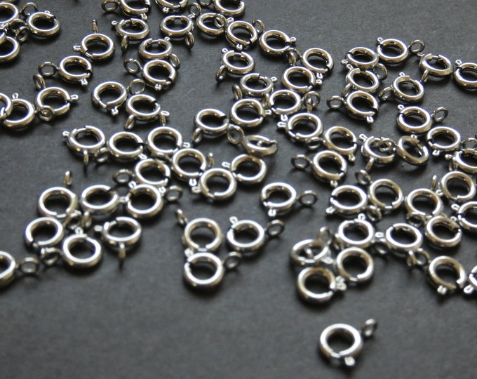 9x6mm Stainless Spring Ring Clasp, Silver Stainless Steel, Pack of Spring Clasps, Standard Clasps, Steel Findings, Stainless Steel Spring