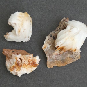 30-59mm 3 PACK Natural Barite with Vanadinite Cluster, One of a Kind 3 Pack, As Pictured Bladed Barite Cluster, Barite with Vanadinite