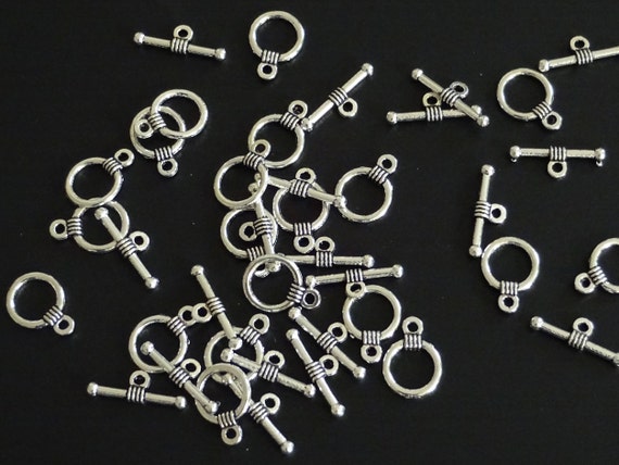 Metal Toggle Clasps, Antiqued Silver Jewelry Clasps, Jewelry Making Toggle  and T-bar Clasp Sets, Bracelet Clasp, Necklace Clasp, Tibetan 