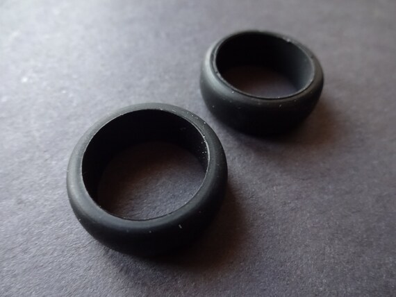 Simple Black Silicone Ring Safety Black Ring Black Silicone Band