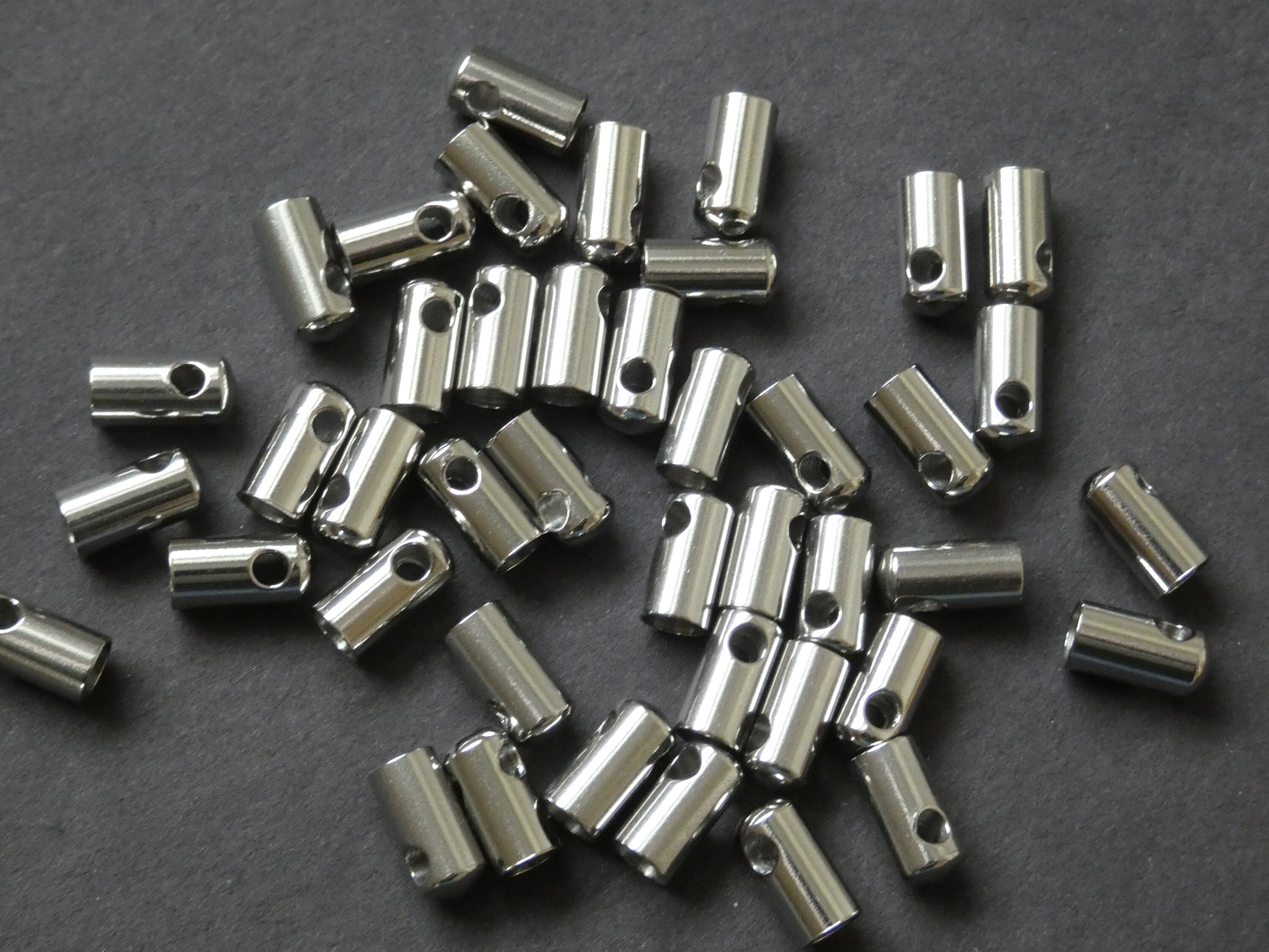 20 Pack of 10mm Stainless Steel Cord Ends, Stainless Steel Tube Ends