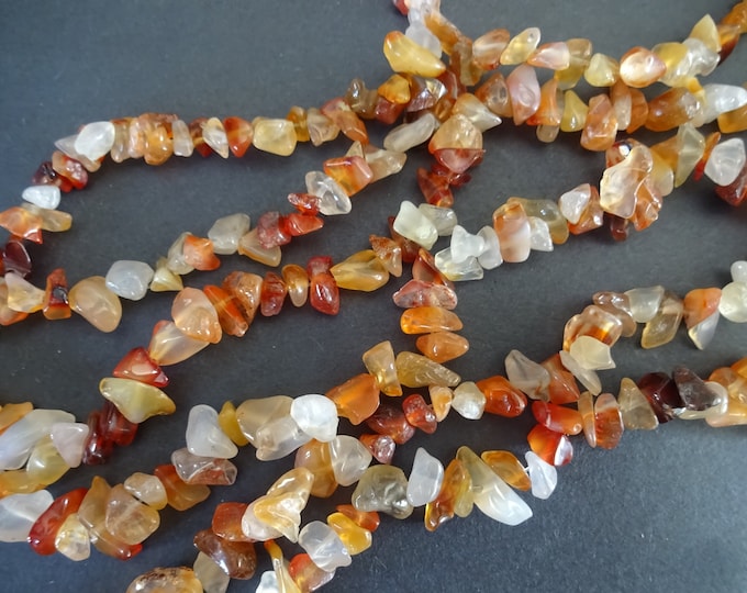 15-16 Inch Natural Red Agate 3-6mm Chip Strand, Dyed, About 120 Chip Beads, Drilled Red Agate Crystals, LIMITED SUPPLY, Hot Deal!