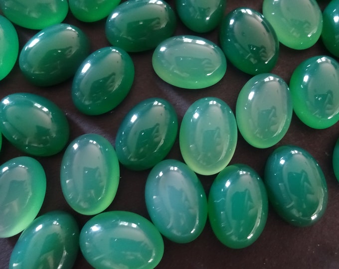 18x13x5mm Natural Green Agate Gemstone Cabochon, Dyed Oval Cabochon, Polished Agate, Green Cabochon, Natural Stone Agate Cab, Striped