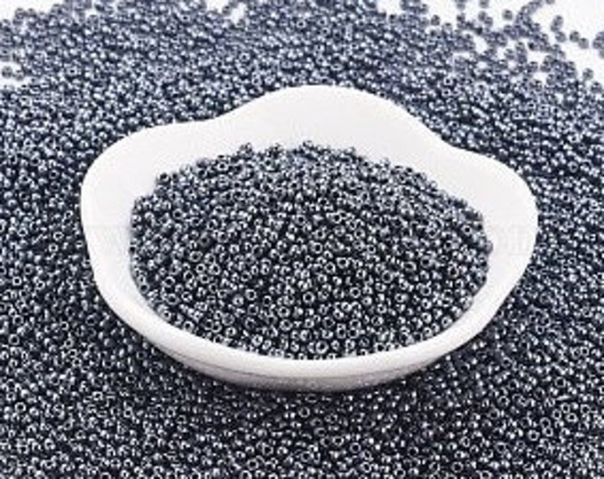 11/0 Toho Seed Beads, Metallic, Dark Gray (81), 10 grams, About 933 Round Seed Beads, 2x1.5mm with .5mm Hole, Metallic Finish