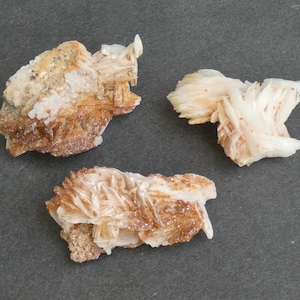 41-52mm 3 PACK Natural Barite with Vanadinite Cluster, One of a Kind 3 Pack, As Pictured Bladed Barite Cluster, Barite with Vanadinite