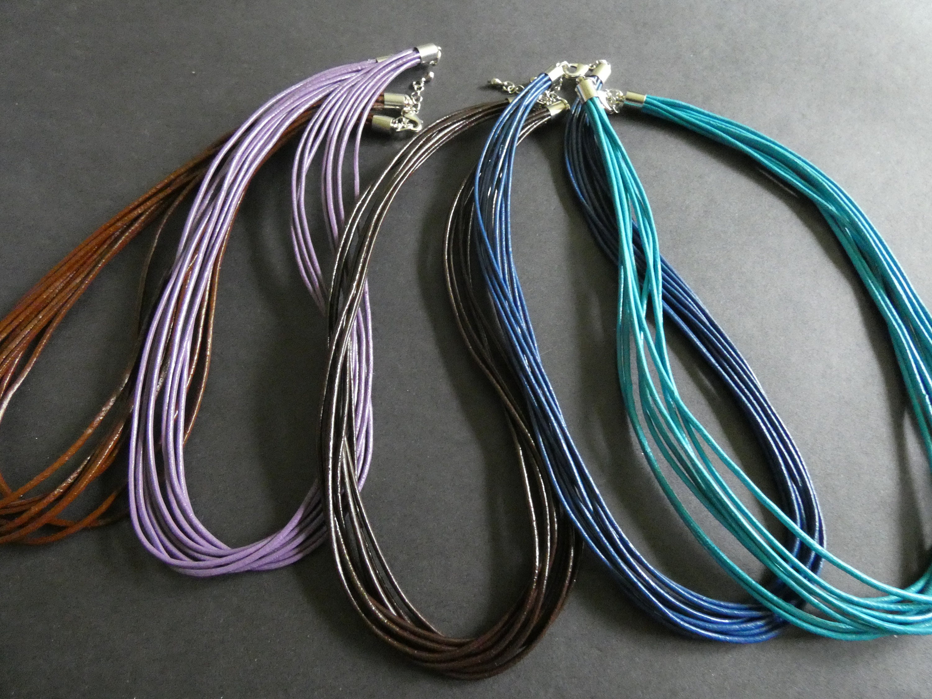 Cowhide Leather Cord, 16.5 Inch Necklace Cords, Black, Blue or Red, Leather  Jewelry, Extender Chain, Add Your Own Charms and Pendants!