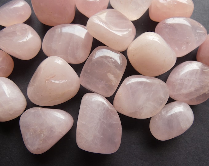 5 Pack Natural Rose Quartz Stones, 20-30mm, Undrilled, Polished, No Hole, Lot Of Nuggets, Quartz Nugget, Quartz Crystal, Pink, Transparent