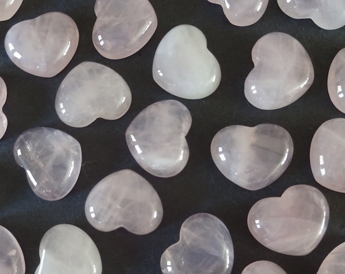 15x18mm Natural Rose Quartz Heart Cabochon, Gemstone Cabochon, Polished Gem, Heart Gemstone, Light Pink Stone, Rose Quartz Crystals