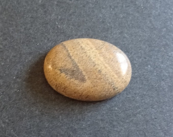 25x18mm Natural Picture Jasper Cabochon, Large Oval, Brown & Beige, One Of A Kind, As Seen In Image, Only One Available, Picture Jasper Cab