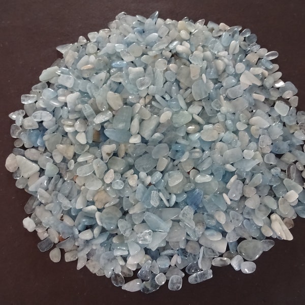 Half Pound Natural Aquamarine Chips, Undrilled, 3-15x1-30mm Size, 250 Grams, 8.8 Ounces, No Holes, Gem Pieces, Genuine Aquamarine Nuggets