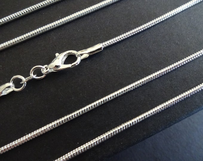 20 Inch Silver Color Brass Snake Chain With Clasp, 2mm Necklace Chain, Jewelry Making Chain, Necklace Making, Silver Chain, Silver Necklace