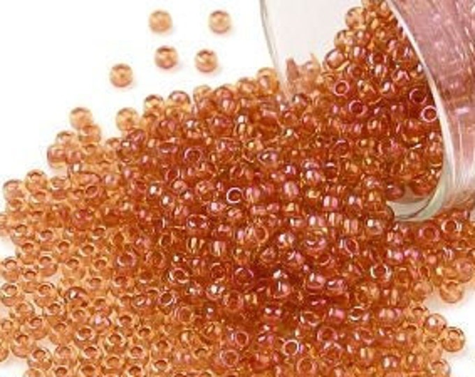 11/0 Toho Seed Beads, Inside Color Light Topaz/Hyacinth Lined(388), 10 grams, About 1110 Round Beads, 2.2mm & .8mm Hole, Inside Color Finish