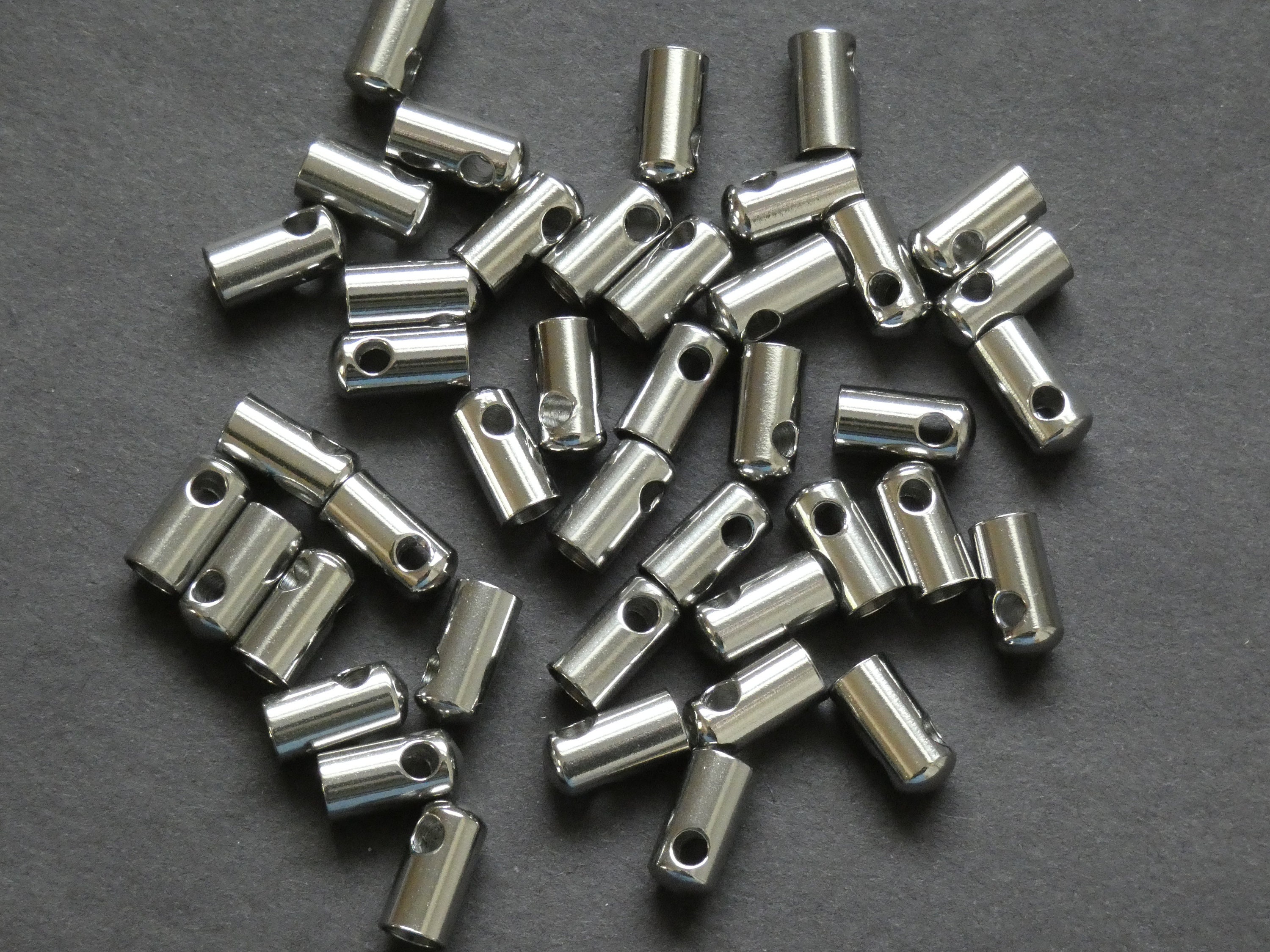 20 Pack of 10mm Stainless Steel Cord Ends, Stainless Steel Tube Ends
