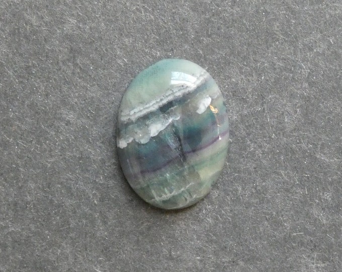 30x22x6.5mm Natural Fluorite Cabochon, Gemstone Cabochon, One of a Kind, Large Oval, Green Fluorite Stone,Only One Available,Unique Fluorite