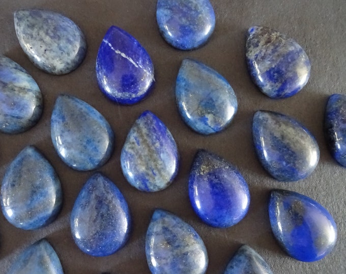 25x18mm Natural Lapis Lazuli Cabochon, Dyed, Teardrop Cabochon, Polished Stone, Blue Stone Cabochon, Mineral Stone, 25x17-18x6mm