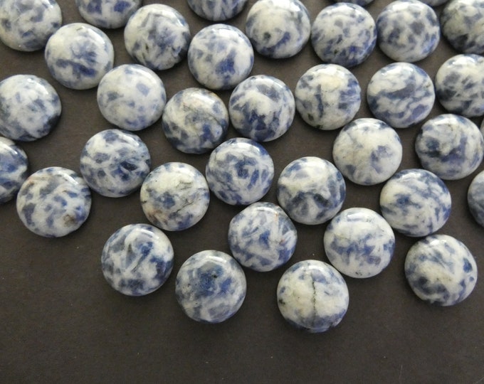 15x5mm Natural Sodalite Cabochon, Round Cabochon, Polished Stone, Blue Stone Cabochon, Natural Gemstone, Sodalite Cab, Half Dome, Undrilled