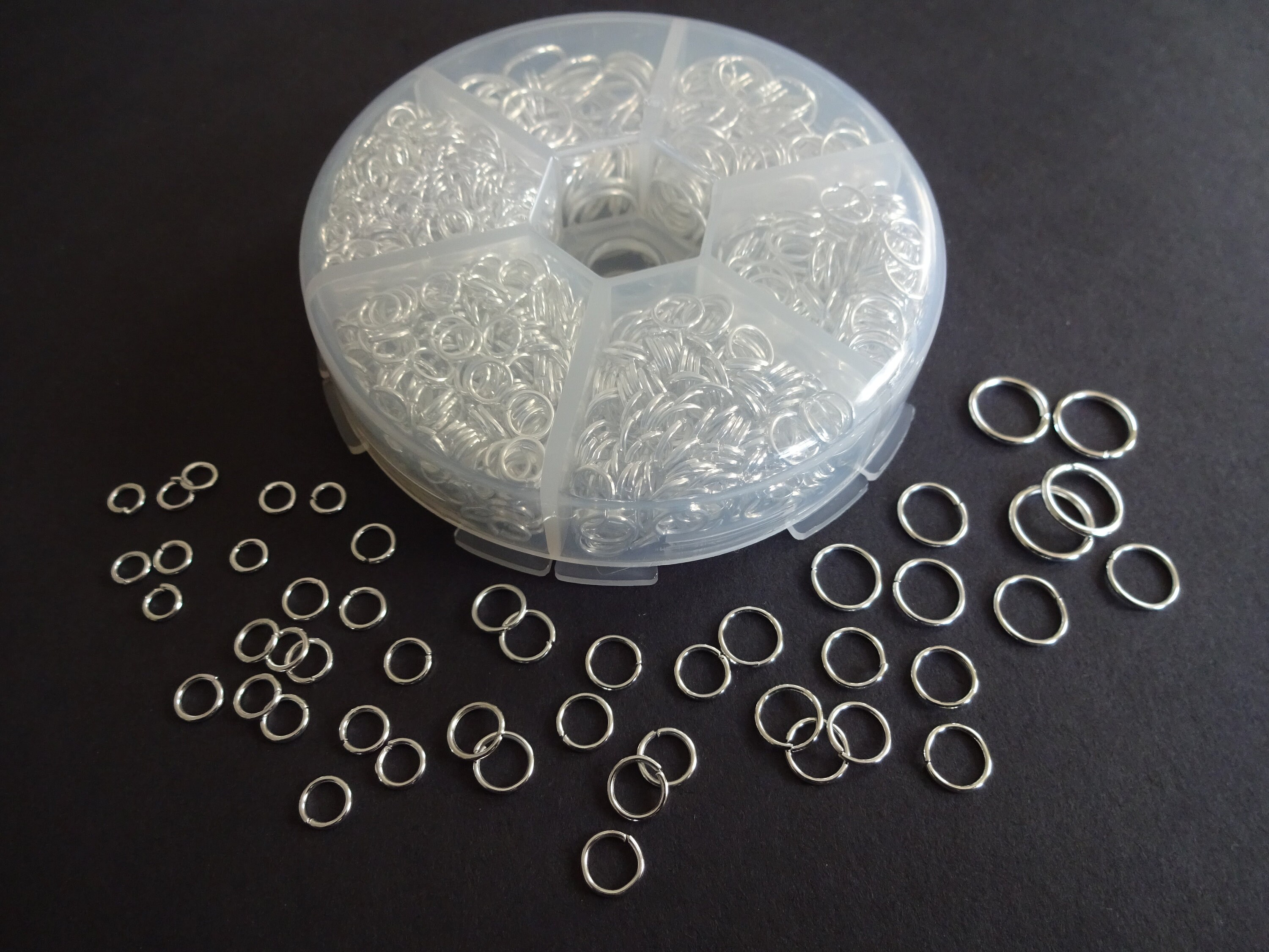 6 Sizes Platinum Jump Ring Set, 410mm, About 1745 Rings, Platinum Jump