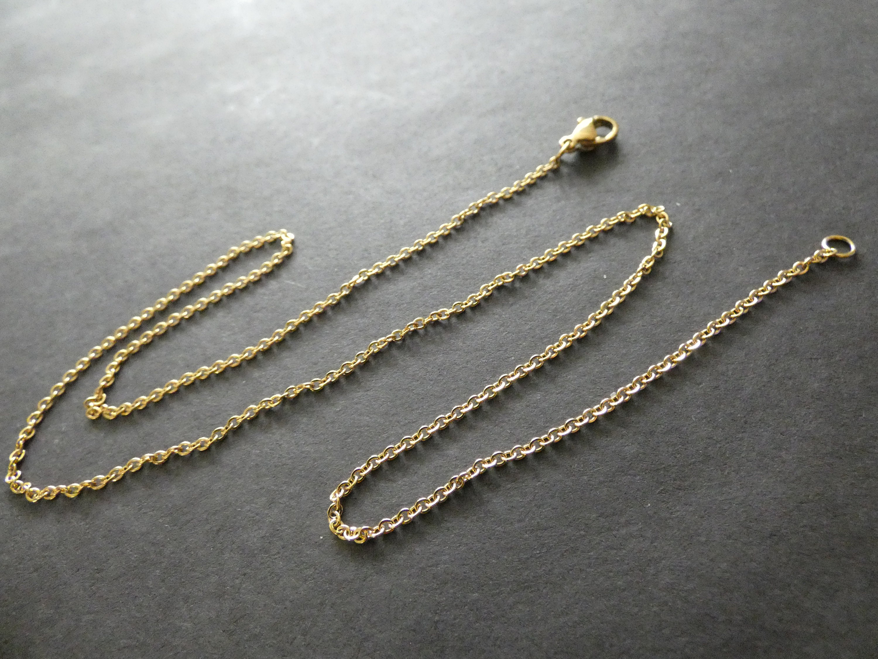 10 Pack of 304 Stainless Steel 17 Inch Cable Chain Necklace With Clasp