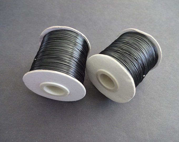 185 Yards Black Waxed Polyester Cord, 0.5mm, Bulk Lot, Black Color, Spool Of Jewelry and Bead Cord, Perfect For Jewelry and Arts & Crafts