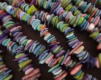 9mm Freshwater shell beads donut chips 15 strand