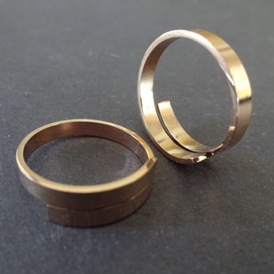 Adjustable Spiral Stainless Steel Ring, Stainless Steel Band, Rose Gold Color, Shiny Rose Ring, Twisted Band, Thumb Ring, Spiral Band
