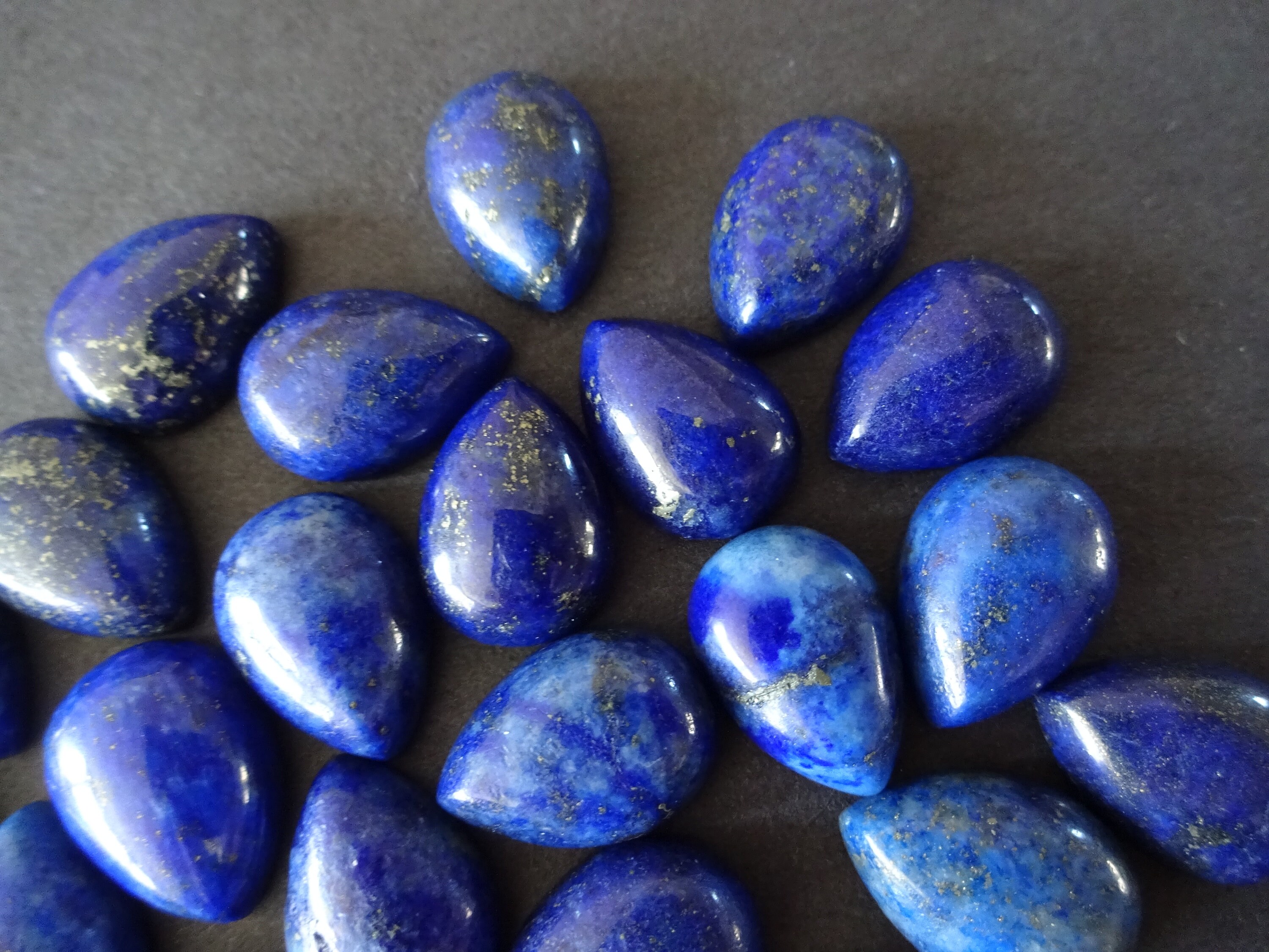 13mm Natural Lapis Lazuli Gemstone Cabochon, Dyed, Teardrop Cabochon