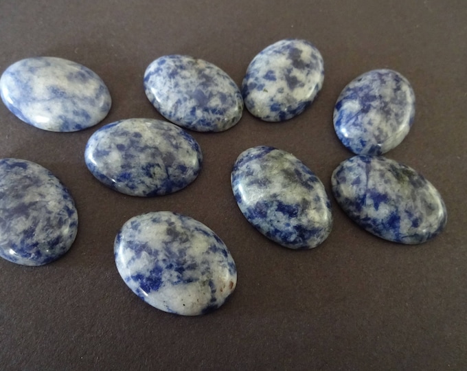 25x18mm Natural Blue Spot Jasper Cabochon, Oval Cabochon, Polished Stone, Blue Jasper Stone, Natural Gemstone, Spotted Stone Cab