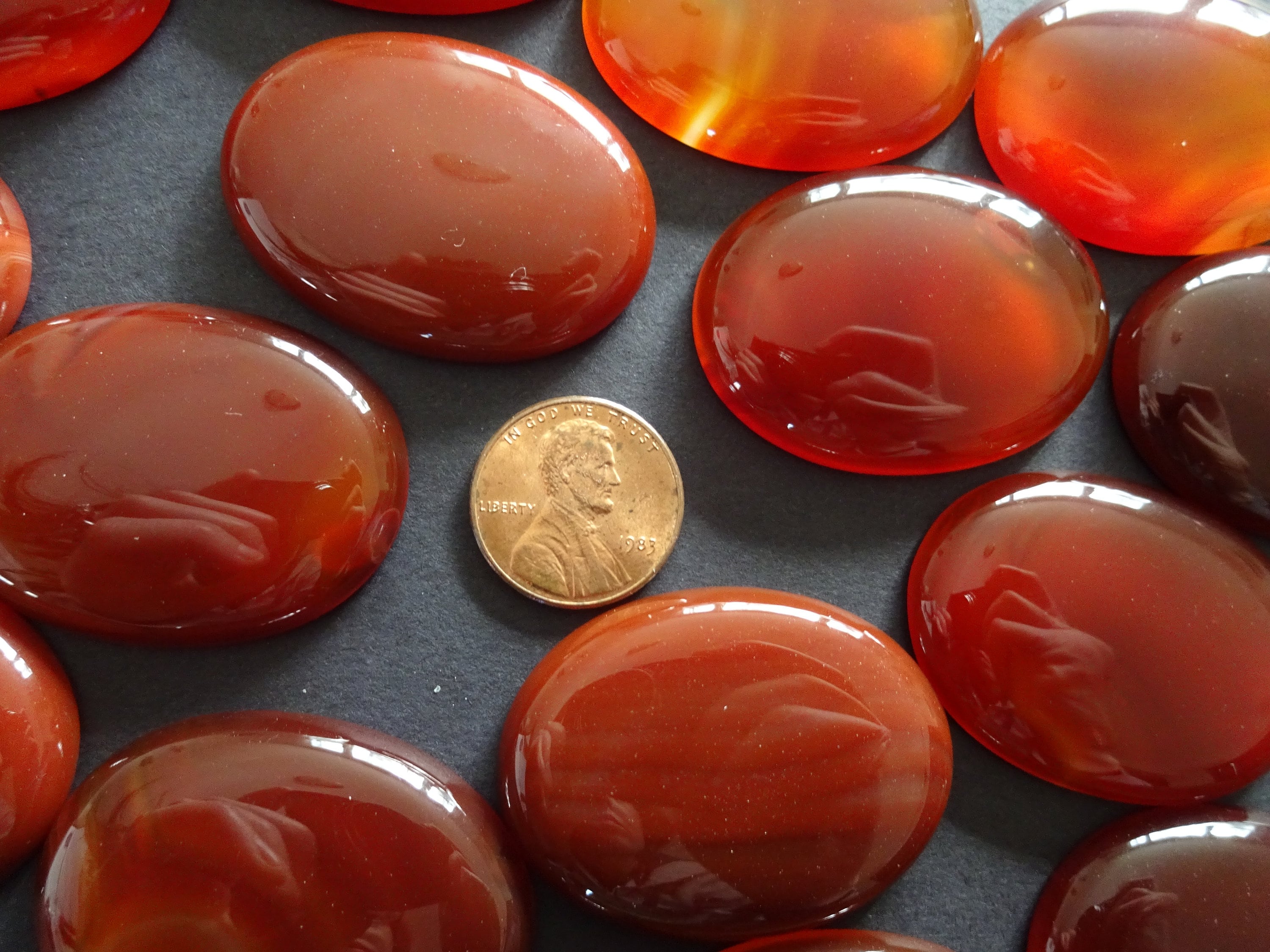 40x30x7mm Natural Carnelian Gemstone Cabochon, Oval Cabochon, Polished