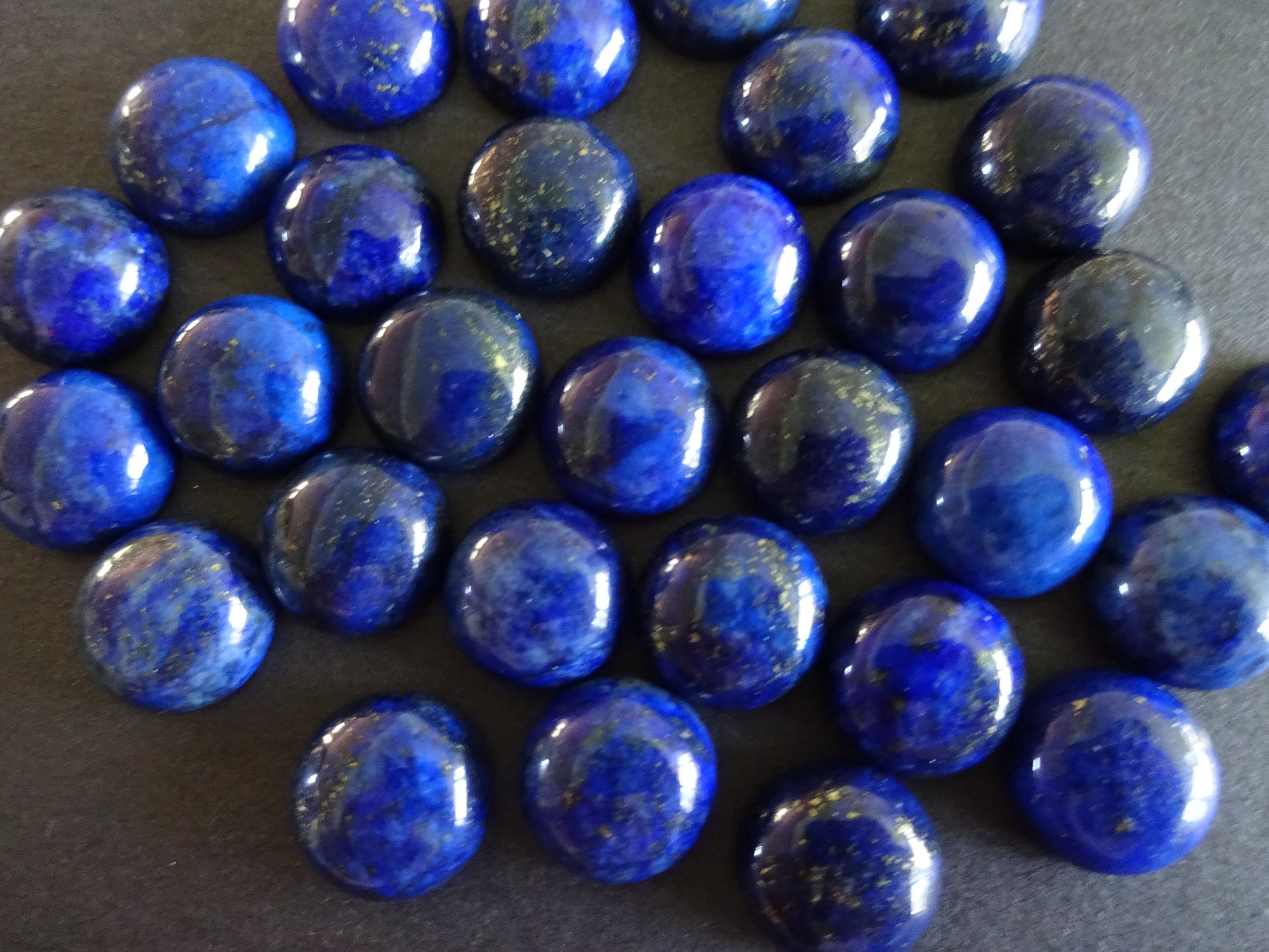 12mm Natural Lapis Lazuli Gemstone Cabochon Dyed, Round Dome Cabochon ...