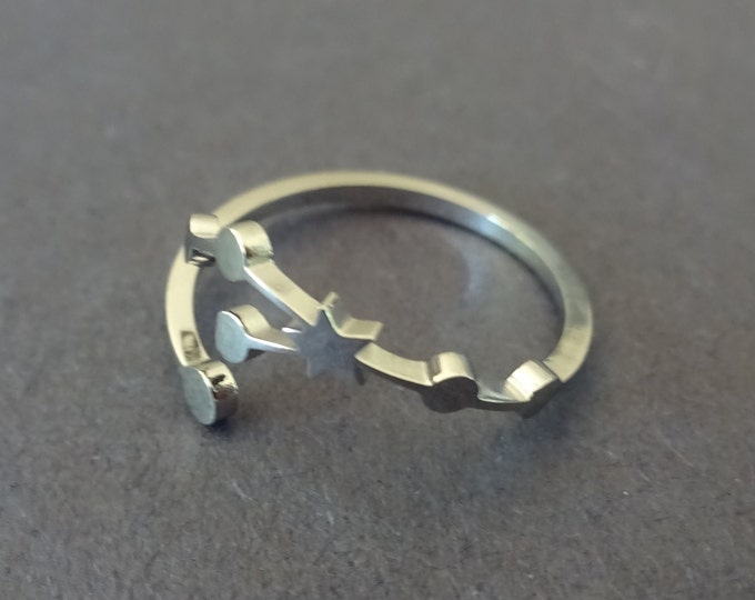 Stainless Steel Taurus Ring, Adjustable Constellation Ring, Zodiac Ring, Astrology Horoscope Ring, Earth Element Zodiac Sign, Apr 20–May 20