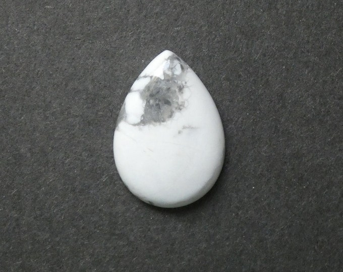 34x24x7mm Natural Howlite Cabochon, Large Teardrop, White and Gray Howlite Cabochon, One of a Kind, As Seen in Image, Gemstone Cabochon