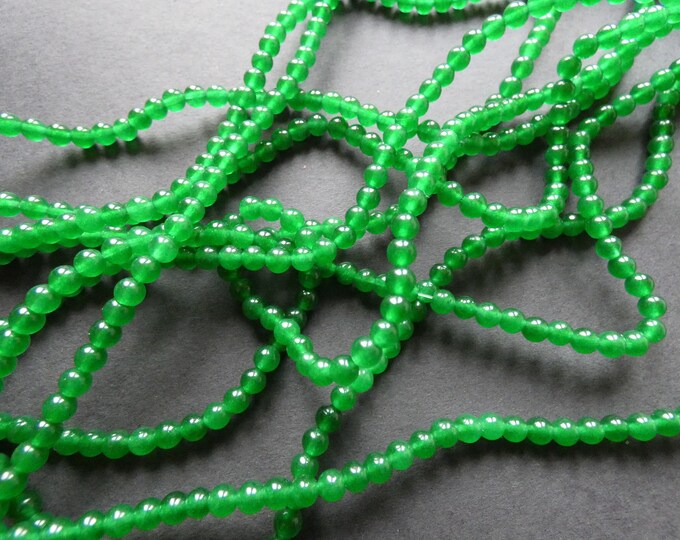 15 Inch 4mm Green Natural Malaysia Jade Bead Strand, Dyed, About 92 Round Ball Beads, Green Jade Strand, Natural Gemstone Beads, 1mm Hole