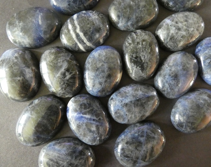 30x22mm Natural Sodalite Cabochon, Oval Cabochon, Polished Stone, Blue Stone Cabochon, Natural Gemstone, Spotted Stone Focal, Gems