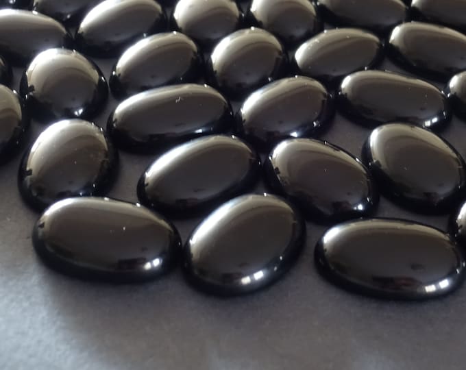 25x18mm Natural Black Agate Gemstone Cabochon, Oval Cabochon, Polished Gem, Black Cabochon, Natural Stone, Agate Jewelry Making Gem