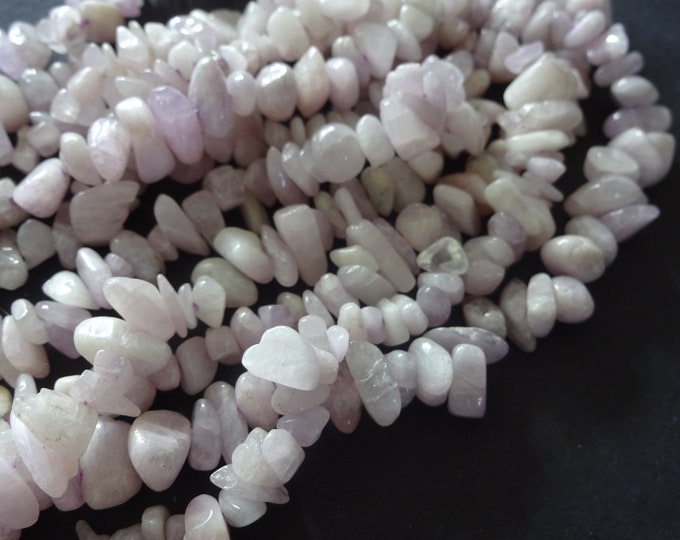 3-12mm Natural Kunzite Beads, 16 Inch Strand, Polished, Pastel Stone, Stone Spacer Bead, Pale Gem Chips, Light Pink, Semi Tranparent