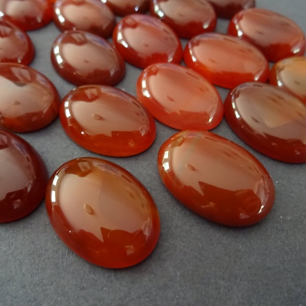 25x18mm Natural Red Agate Gemstone Cabochon, Oval Cabochon, Polished Gem, Stone Cabochon, Natural Gemstone, Agate Stone, Authentic Agate