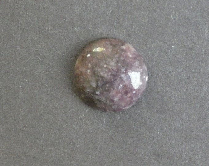 20x6.5mm Natural Lepidolite Cabochon, Gemstone Cabochon, One of a Kind, Purple, Round Dome Cab, Only One Available, Unique Lepidolite Stone