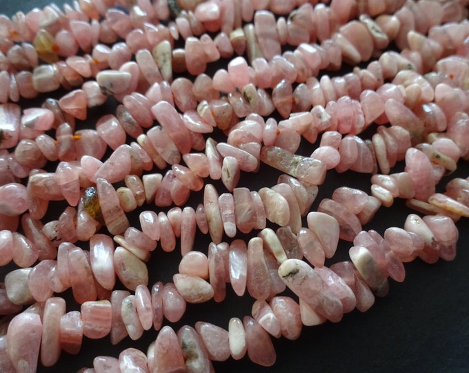 3-12mm Natural Rhodochrosite Nuggets, 16 Inch Strand, Polished, Coral Pink Stone, Gemtone Spacer Bead, Small Drilled Gems, Crystal